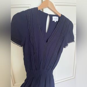 Sezane Allie Navy Mini Dress, 34